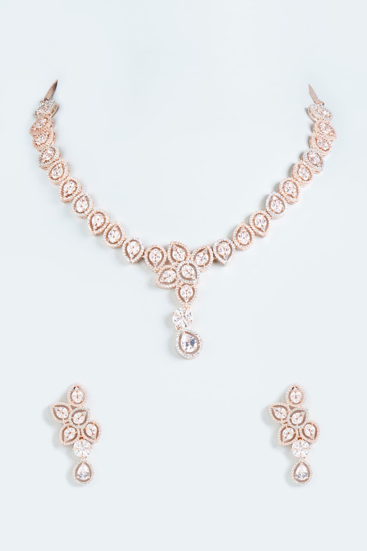 Rose Gold Shane Co Diamond Necklace Rose Gold Finish Faux Diamond