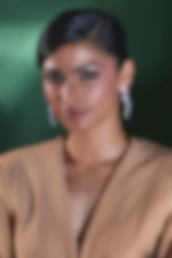 Silver Finish Zircon Dangler Earrings by Moh-Maya by Disha Khatri at Pernia's Pop Up Shop