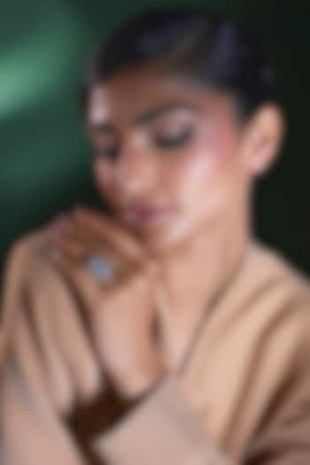 Silver Finish Zircon Ring by Moh-Maya by Disha Khatri at Pernia's Pop Up Shop