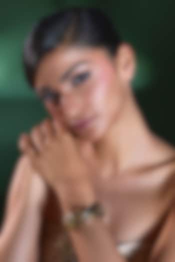 Gold Finish Multi-Colored Stone Thread Bracelet by Moh-Maya by Disha Khatri at Pernia's Pop Up Shop