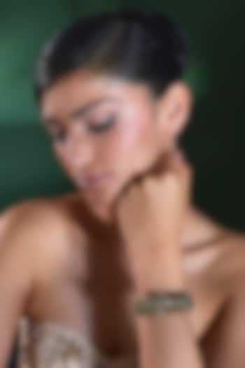 Gold Finish Multi-Colored Stone Thread Bracelet by Moh-Maya by Disha Khatri at Pernia's Pop Up Shop