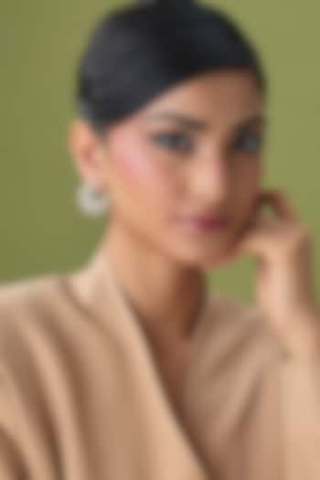 Silver Finish Yellow Sapphire & Zircon Stud Earrings by Moh-Maya by Disha Khatri at Pernia's Pop Up Shop