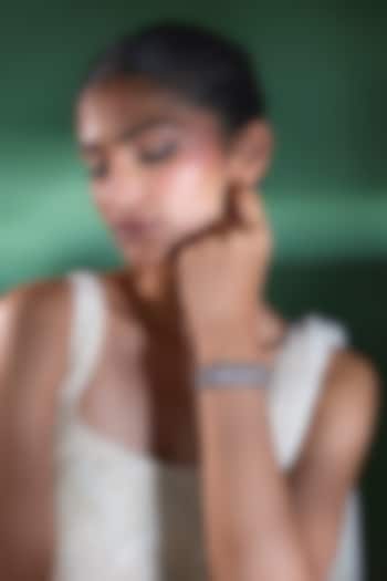 Silver Finish Amethyst & Zircon Thread Bracelet by Moh-Maya by Disha Khatri at Pernia's Pop Up Shop