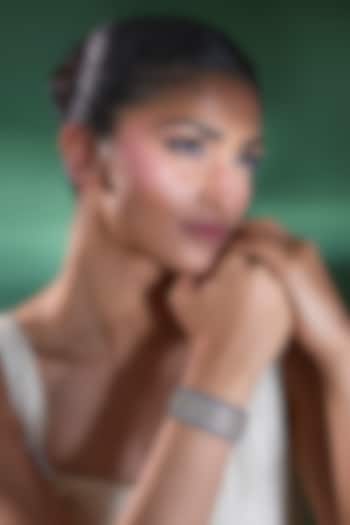 Silver Finish Yellow Sapphire & Zircon Thread Bracelet by Moh-Maya by Disha Khatri at Pernia's Pop Up Shop