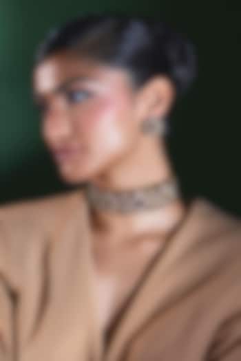 Gold Finish Ruby & Emerald Choker Necklace Set by Moh-Maya by Disha Khatri at Pernia's Pop Up Shop