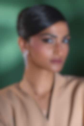Silver Finish Zircon Dangler Earrings by Moh-Maya by Disha Khatri at Pernia's Pop Up Shop