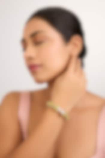 Gold Finish Pearl Bangle by Moh-Maya by Disha Khatri at Pernia's Pop Up Shop