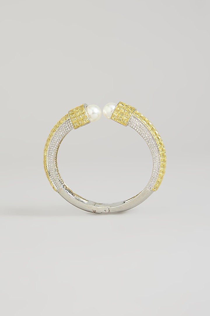 Gold Finish Pearl Bangle by Moh-Maya by Disha Khatri at Pernia's Pop Up Shop