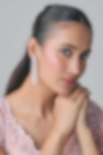 Silver Finish Zircon Dangler Earrings by Moh-Maya by Disha Khatri at Pernia's Pop Up Shop