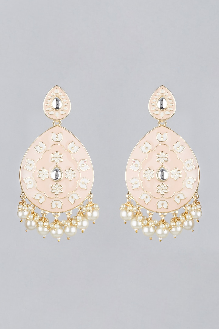 Gold Finish Chandbali Earrings by Moh-Maya by Disha Khatri at Pernia's Pop Up Shop