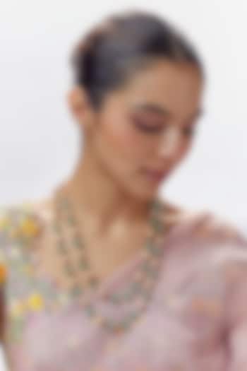 Gold Finish Pearl Beaded Long Necklace by Moh-Maya by Disha Khatri at Pernia's Pop Up Shop