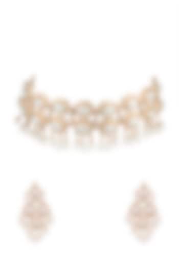 Gold Plated Pearl Necklace Set by Moh-Maya by Disha Khatri at Pernia's Pop Up Shop