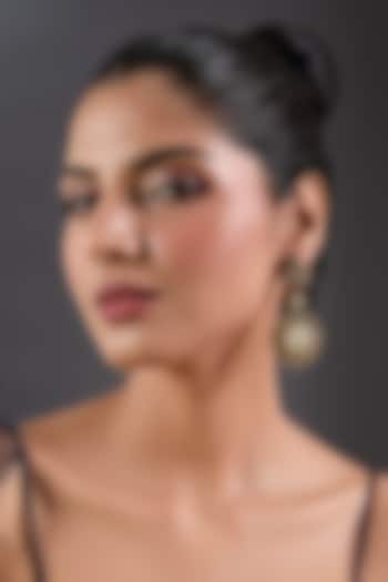 Gold Finish Zircon & Multi-Colored Stone Dangler Earrings by Moh-Maya by Disha Khatri at Pernia's Pop Up Shop