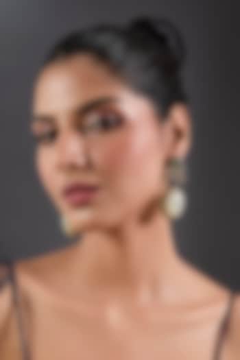 Gold Finish Kundan Polki & Opal Stone Dangler Earrings by Moh-Maya by Disha Khatri at Pernia's Pop Up Shop