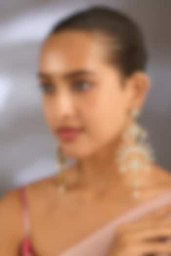 Gold Finish Kundan Polki Dangler Earrings by Moh-Maya by Disha Khatri at Pernia's Pop Up Shop