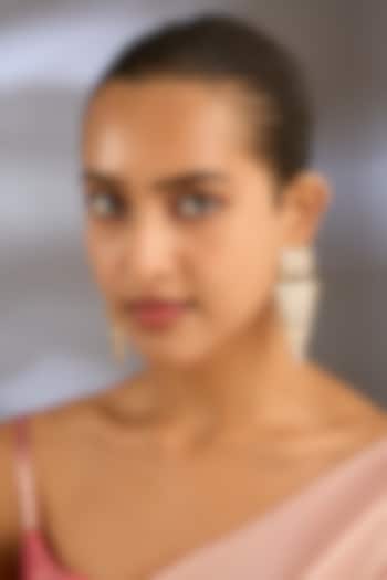 Gold Finish Kundan Polki Dangler Earrings by Moh-Maya by Disha Khatri at Pernia's Pop Up Shop