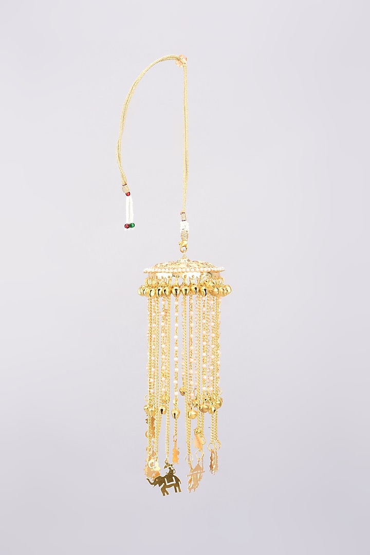 Gold Finish Pearl Kaleeras by Moh-Maya by Disha Khatri at Pernia's Pop Up Shop