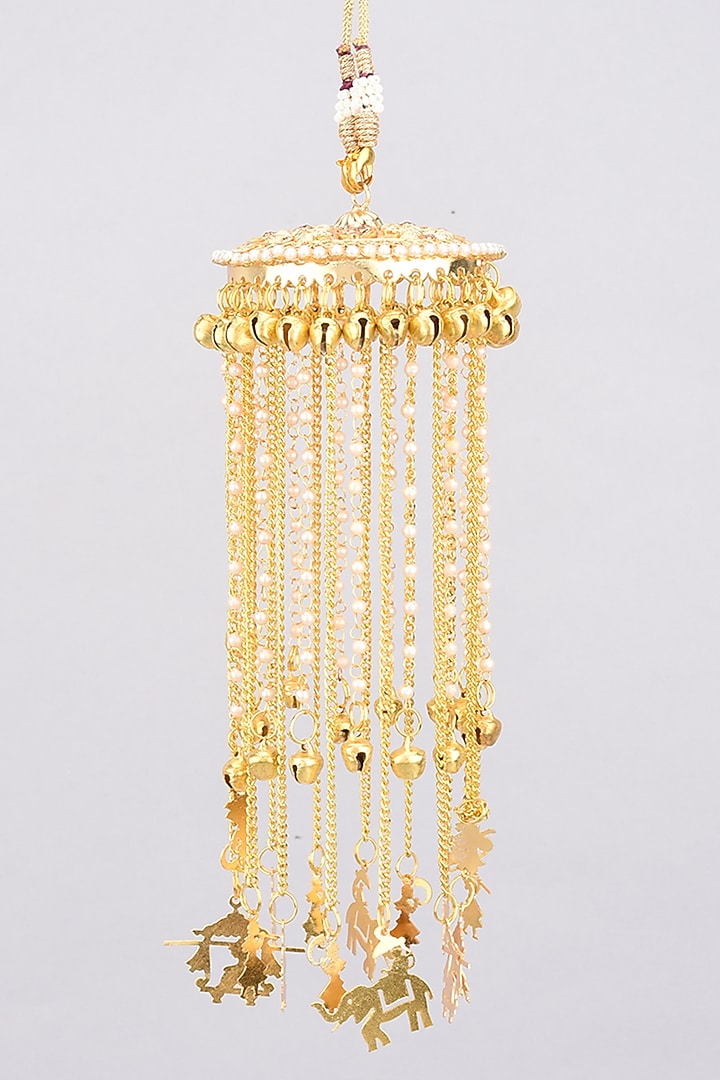 Gold Finish Pearl Kaleeras by Moh-Maya by Disha Khatri at Pernia's Pop Up Shop