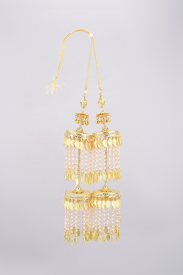 Gold Finish Motifs & Beads Kaleeras by Moh-Maya by Disha Khatri at Pernia's Pop Up Shop