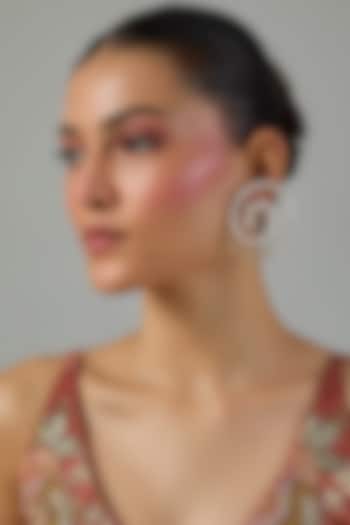 Gold Finish Zircon & Pearl Dangler Earrings by Moh-Maya by Disha Khatri at Pernia's Pop Up Shop