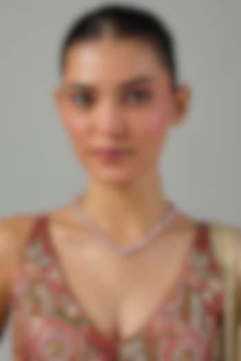 Rose Gold Finish Swarovski Stone Necklace by Moh-Maya by Disha Khatri at Pernia's Pop Up Shop