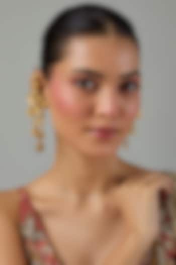Gold Finish Pearl Earcuffs by Moh-Maya by Disha Khatri at Pernia's Pop Up Shop