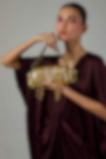 Gold Finish Ruby Stone Clutch by Moh-Maya by Disha Khatri at Pernia's Pop Up Shop