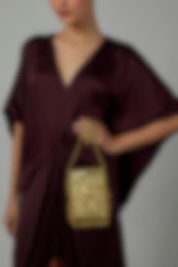 Gold Finish Emerald Stone Clutch by Moh-Maya by Disha Khatri at Pernia's Pop Up Shop