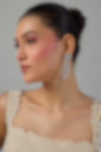 White Gold Finish Zircon Dangler Earrings by Moh-Maya by Disha Khatri at Pernia's Pop Up Shop