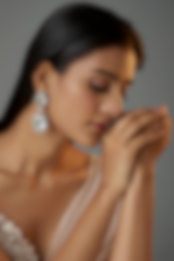 Gold Finish Green Meenakari & Kundan Polki Dangler Earrings by Moh-Maya by Disha Khatri at Pernia's Pop Up Shop