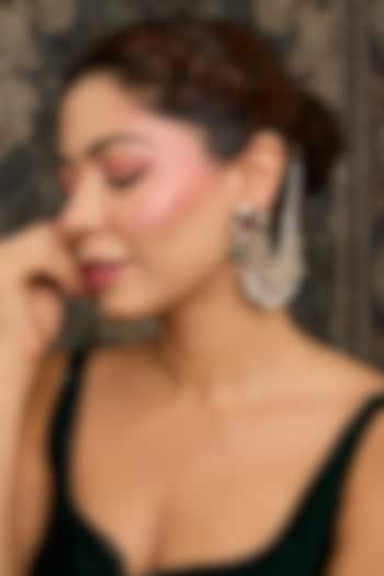 Gold Finish Kundan Polki & Multi-Colored Stone Layered Earrings by Moh-Maya by Disha Khatri at Pernia's Pop Up Shop
