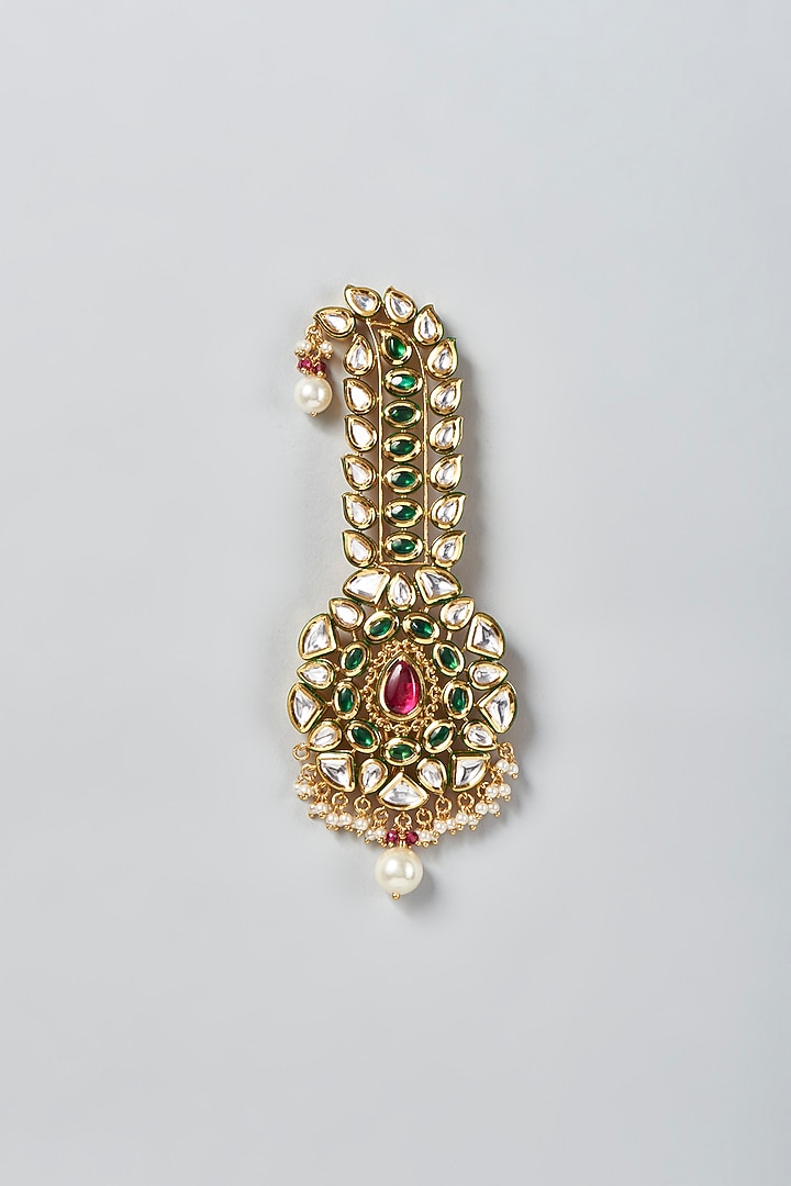 Gold Finish Kundan Polki Kalgi by Moh-Maya by Disha Khatri at Pernia's Pop Up Shop