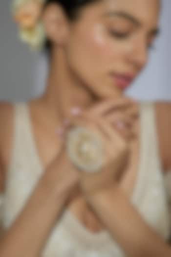 Gold Finish Kundan Polki Ring by Moh-Maya by Disha Khatri at Pernia's Pop Up Shop