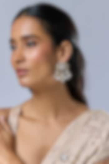 Gold Finish Kundan Polki & Zircon Dangler Earrings by Moh-Maya by Disha Khatri at Pernia's Pop Up Shop