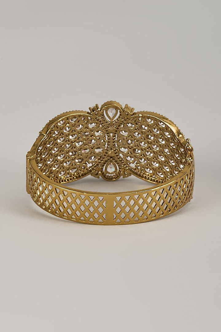 Gold Finish Zircon Bracelet by Moh-Maya by Disha Khatri at Pernia's Pop Up Shop