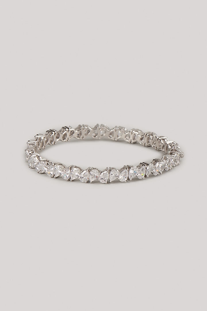 Silver Finish Zircon Bracelet by Moh-Maya by Disha Khatri at Pernia's Pop Up Shop