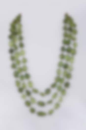 Green Glass Beaded Necklace by Moh-Maya By Disha Khatri