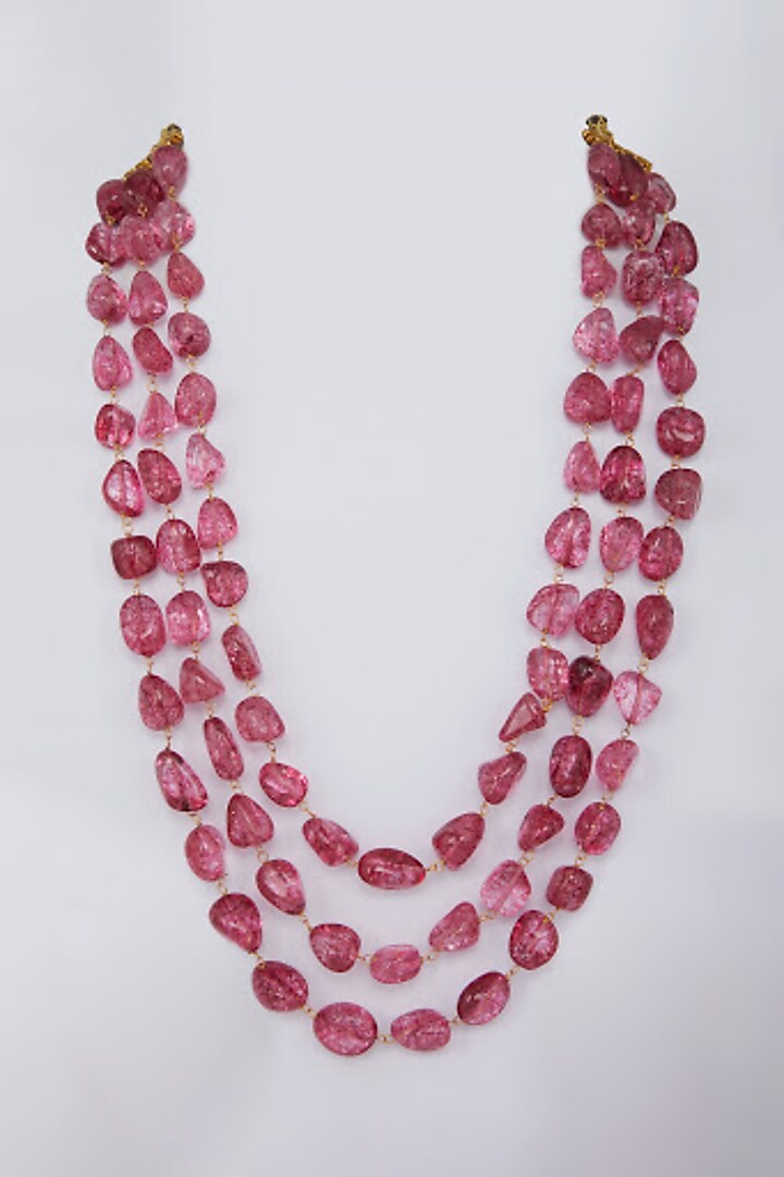Pink Glass Beads Necklace by Moh-Maya By Disha Khatri at Pernia's Pop Up Shop