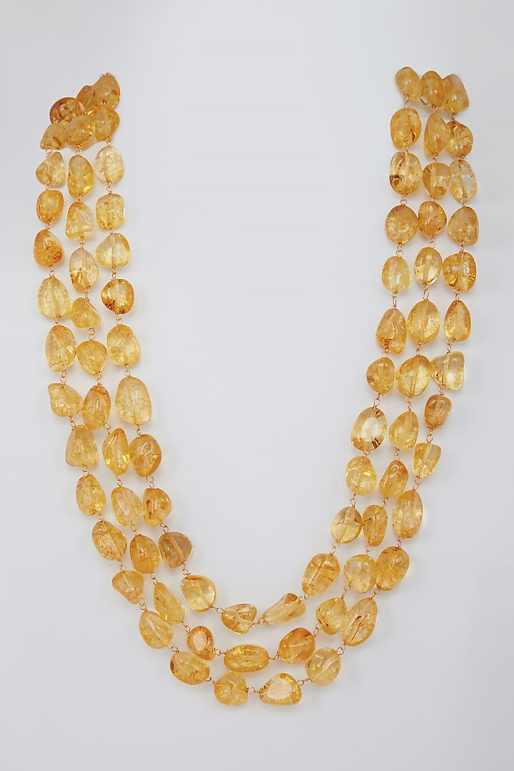 Yellow Glass Beaded Necklace by Moh-Maya By Disha Khatri at Pernia's Pop Up Shop