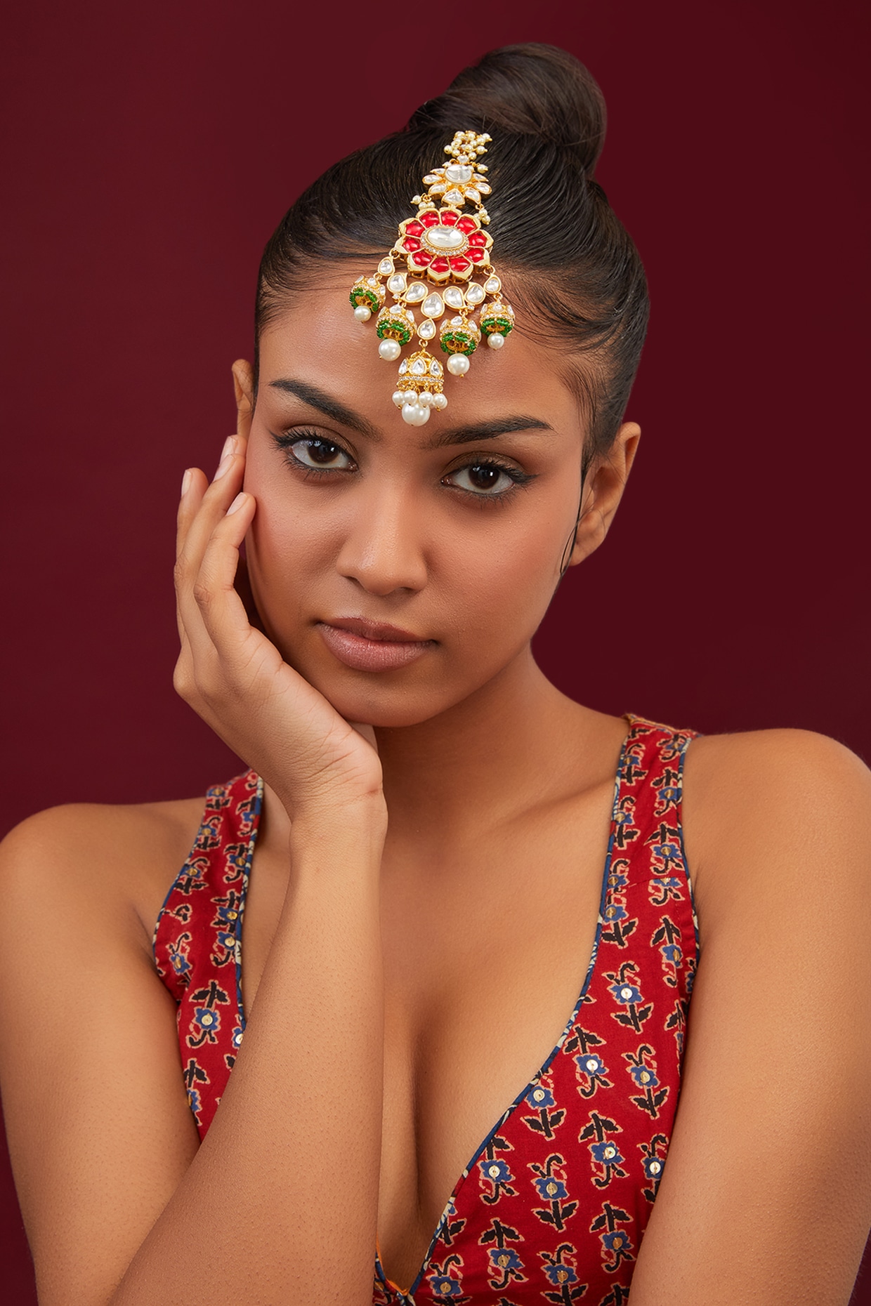 Shop Gold Maang Tikka With Pearl for Women Online from India s