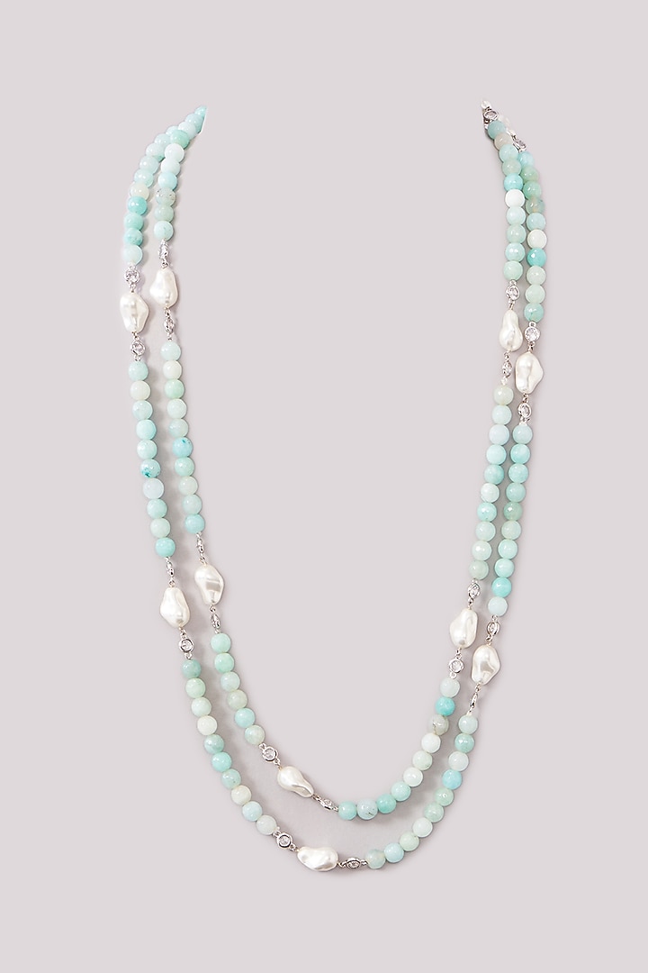 White Finish Baroque Pearl Necklace by Moh-Maya by Disha Khatri at Pernia's Pop Up Shop
