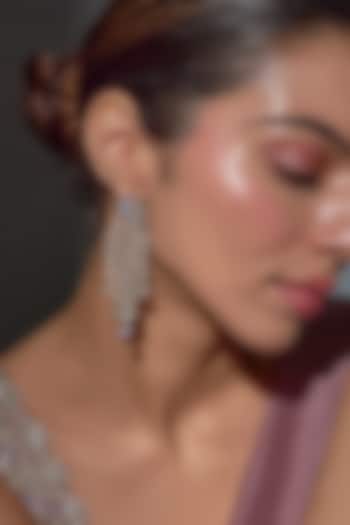 Gold Finish Zircon Dangler Earrings by Moh-Maya by Disha Khatri at Pernia's Pop Up Shop