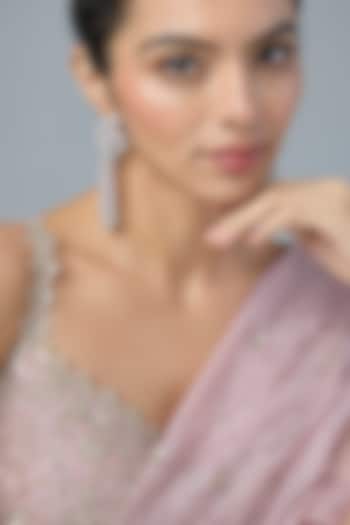 Silver Finish Zircon Dangler Earrings by Moh-Maya by Disha Khatri at Pernia's Pop Up Shop