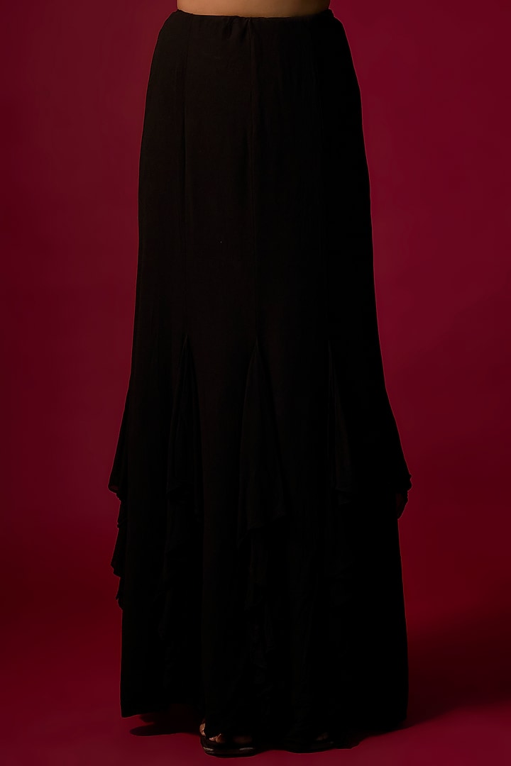Black Organza Crystal Work Cape Set by Mehak Murpana at Pernia's Pop Up Shop