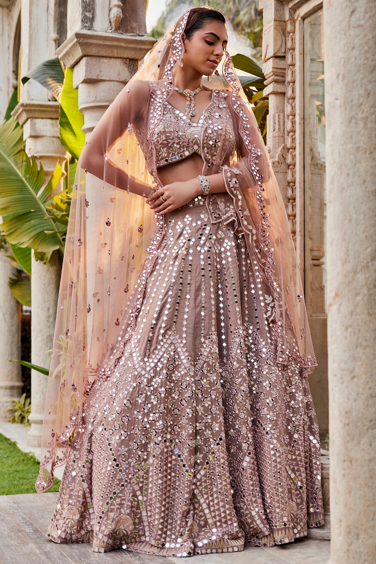 Bridal lehenga hotsell coffee colour