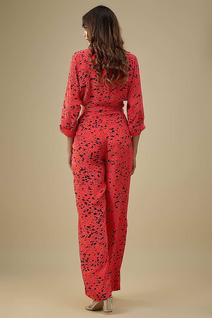 Orange & Black Crepe Printed Pant Set by Mehak Murpana at Pernia's Pop Up Shop