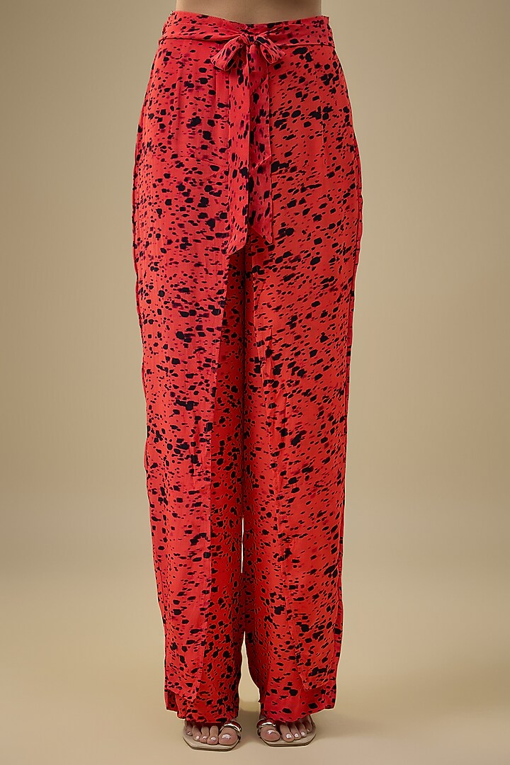 Orange & Black Crepe Printed Pant Set by Mehak Murpana at Pernia's Pop Up Shop