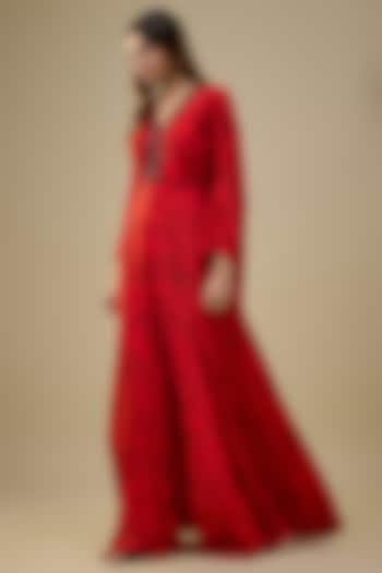 Orange & Black Crepe Printed Jumpsuit by Mehak Murpana at Pernia's Pop Up Shop