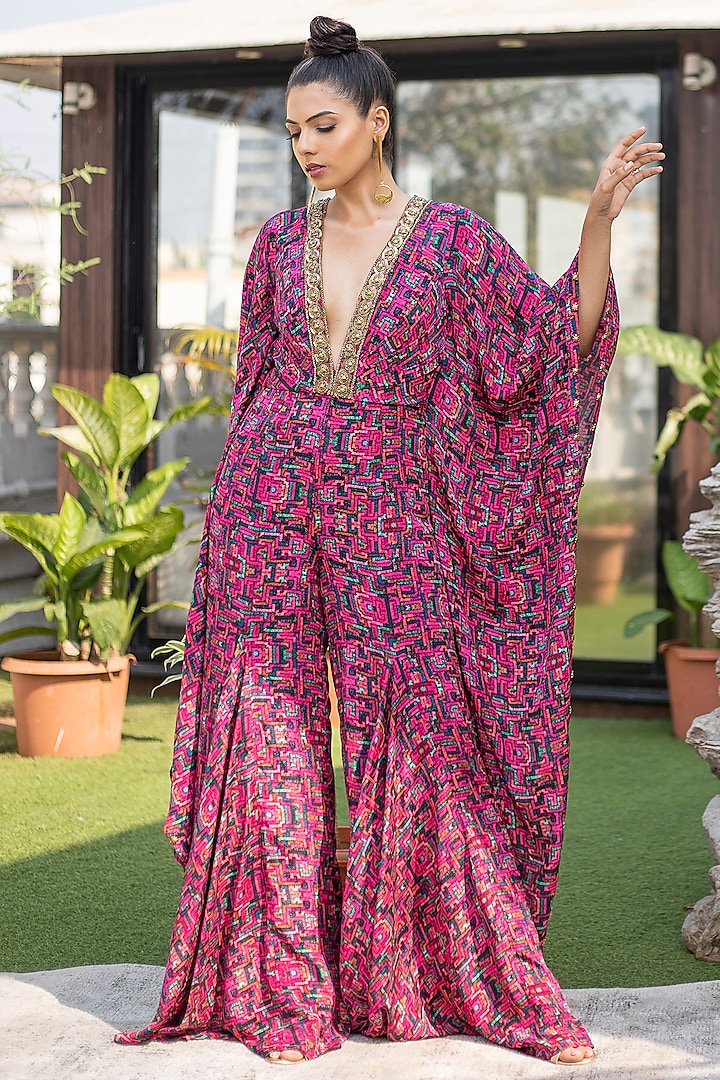 Pink Crepe Jumpsuit by Mehak Murpana at Pernia's Pop Up Shop