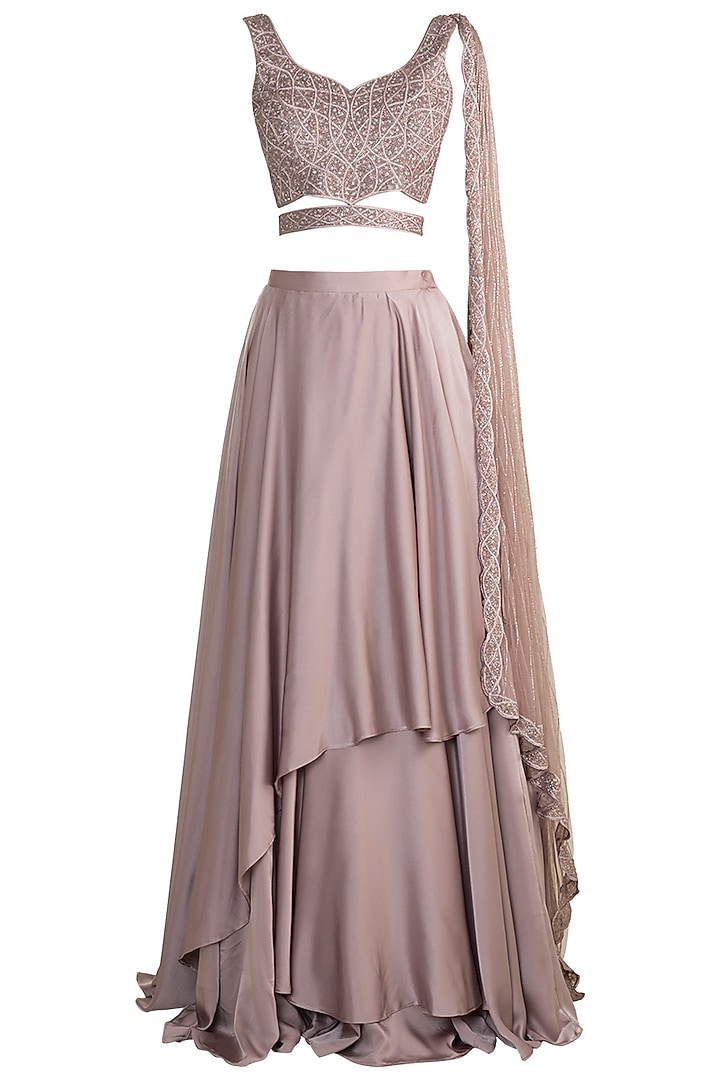 Nude Embellished Wedding Lehenga Set by Mehak Murpana at Pernia's Pop Up Shop